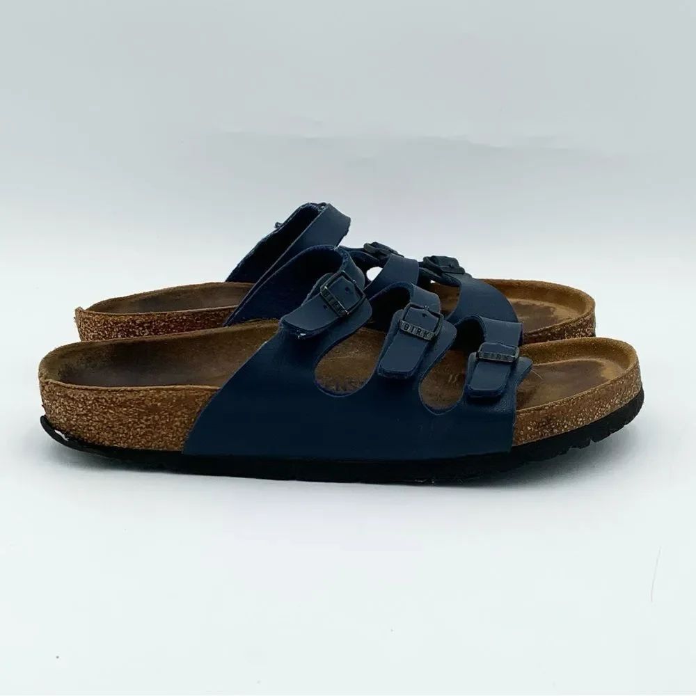 Birkenstock Arizona blue slide on size 40 damaged read description
